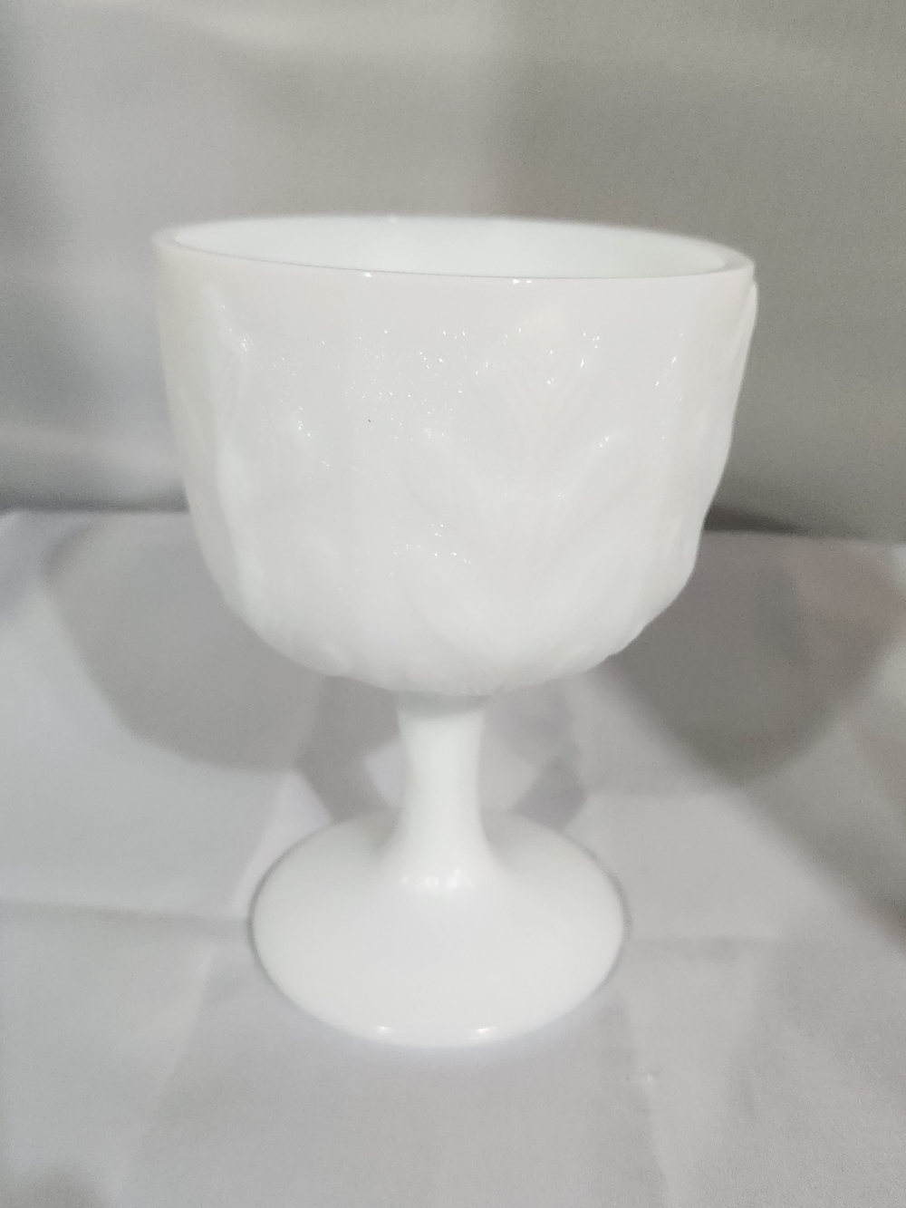 White Milk Glass Goblet - Elegant Home Dining Stemware